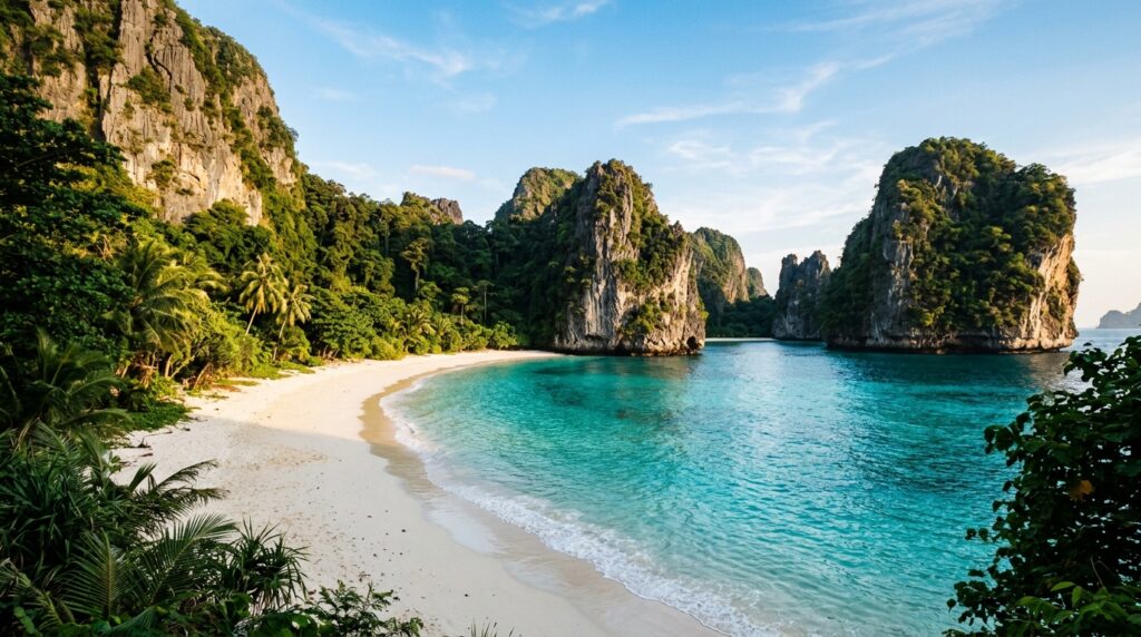 a secluded white sand beach 202606252342